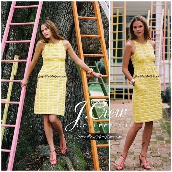 J.Crew Collection yellow buttercup silk/cotton sleeveless dress *shop@iamwarrior - Picture 1 of 10